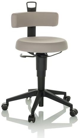 hjh OFFICE Balancestuhl höhenverstellbar TOP Work Flex beweglicher Arbeitshocker mit Rückenlehne, Stoff Grau