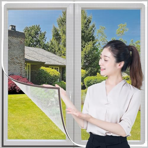 Aeovot Zanzariera Magnetica, Zanzariere per Porte Finestre, Zanzariera con Cornice Magnetica, Maglia Fine, Kit Zanzariere Fai da Te (Colore : White Frame, Size : 150x225cm)