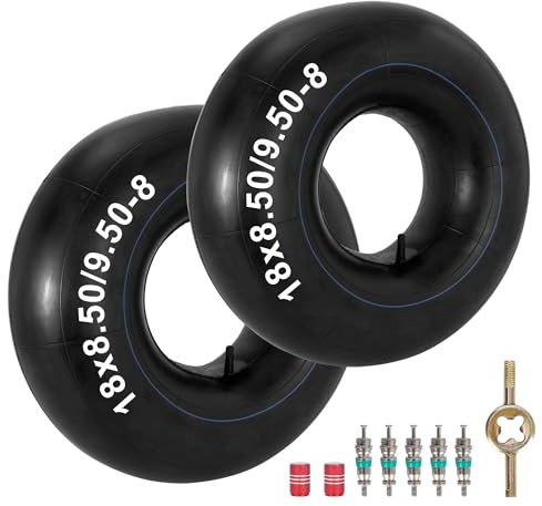 18x8.50-8 18x9.50-8 Chambre à Air Remplacement pour Tondeuses à Gazon Go Karts ATV Chariot de Golf Brouette Souffleuse à Neige Pneus de Tracteur Heavy Duty 2 Pack