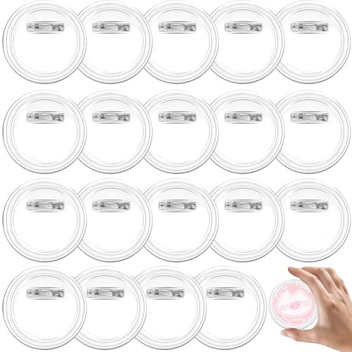 Qiciqinoone 20 Stück Buttons Selber Machen, Buttons Anstecker Zum Selbstgestalten, Buttons Kinder Anstecker 58mm Ansteckbuttons mit Anstecknadel Sicherheitsnadel Button Pins für Foto Bild Kleidung