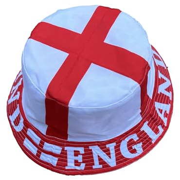 SPIRIT OF ESSEX Fischerhut mit England-Flagge, Unisex, 2-in-1, wendbar, Union Jack, Großbritannien, Weiß, weiß, One size