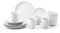16PC Dinnerware Porcelain White Set: 4 Dinner Plates, 4 Side Plates, 4 Bowls & 4 Mugs. Dishwasher & Microwave Safe.