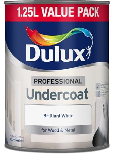 AMK® Dulux Professional Undercoat Paint 1.25L Brilliant White One Coat Formula Exterior Interior Wood Metal Surfaces Quick Drying Low Odour
