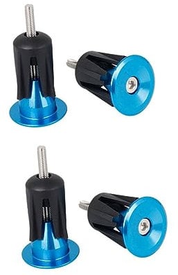 PAMINGONO 2 Paar Fahrradlenkerkappe Fahrrad Lenkerendstopfen Fahrradlenkerenden Lenkerstopfen Fahrrad Stangenendstopfen Griff Endkappe Fahrräder Kappen für Fahrradstecker Griffe Blue