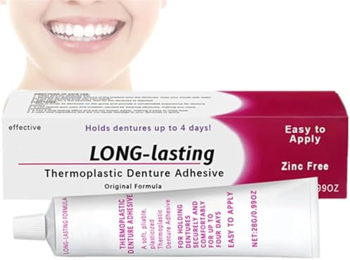 Jeremytis Thermoplastic Denture Adhesive, Adhesivo termoplástico para dentaduras postizas, Adhesivo sin pegamento, Actúa como un Reliner blando. (1pcs)