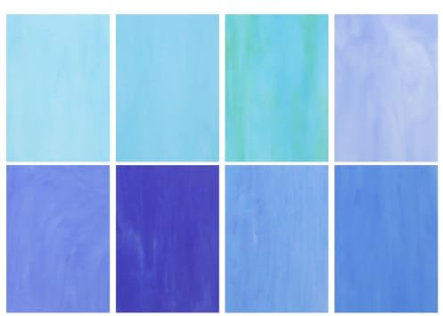 QUARKZMAN 8 Fogli Lastre Vetro Colorato, 100x150mm PMosaico di Vetro Varietà Piastrelle per Progetti Fai Da Te Decorazione Casa, Serie Blu