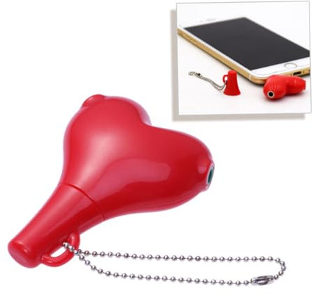 NUOBESTY Répartiteur Audio Forme De Cœur Partage Musique avec Compagnon Double Sortie Casque Compatible avec Appareils Adaptateur Jack Stéréo Rouge pour Écouteurs