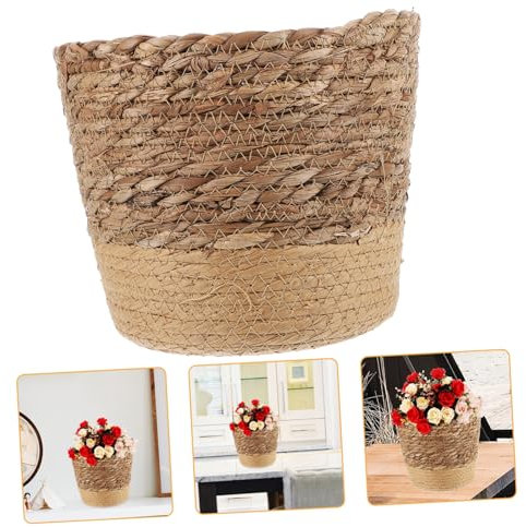 TOYANDONA Pot de Fleurs tressé macramé Panier à Plantes en Jute Usine AI Jardiniere Interieur Pot Plante intérieur planteurs tissés pour Plantes intérieures Panier de Fleurs décoratif Gazon