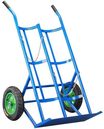 zktoermn Steel Cylinder Torch Cart, Cylinder Cart for Storage And Transportation Gas Oxygen Bottle Acetylene Tank Hand Truck 14 Inch Inflatable Tire Supports 551 Lbs(Blue-A)