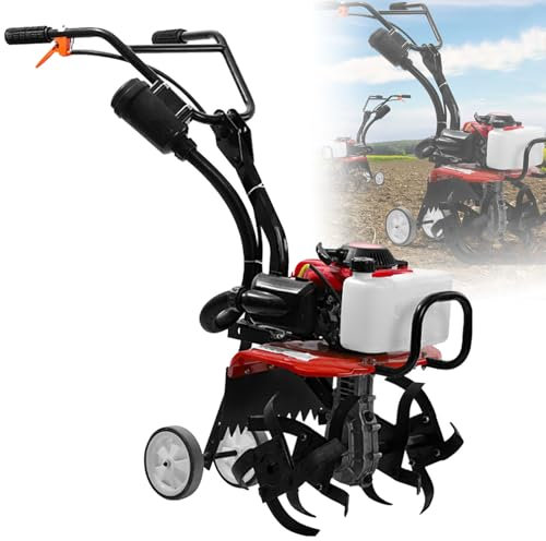 YMXEURSC Cultivateur à Essence Rotavator à Main Motoculteur Jardin léger Jardin Potager Sol Potager Moteur Rotovator de pelouse