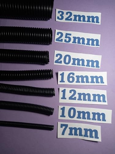 Flexible Conduit (SPLIT) Outdoor Cable Contractor Pack 20mm 5M Coil - Underground Burial, External Trunking, Electrical Ducting, Hose Pipe Wire Protection. FAST DELIVERY