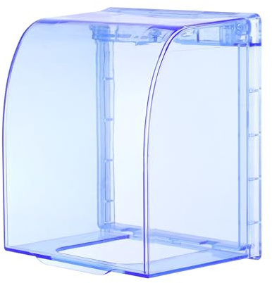 PATIKIL Outlet Cover Box, 4.41 x 3.94 x 2.8 Inch Transparent Plastic Outdoor Outlet Cover Electrical Plug Protector Waterproof for 86 Type Switches, Transparent Blue
