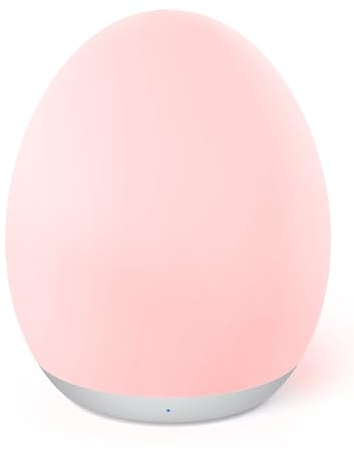 JolyWell Nachtlicht Kinder, Stilllicht Baby mit 8 Farbwechselmodi und Dimmfunktion, Touch-Steuerung und Timer-Einstellung, Baby-Eierlampe zum Stillen
