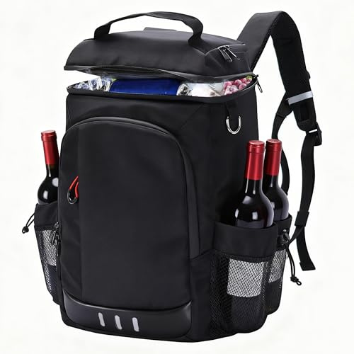 Camping Kühlrucksack,24L Kapazität Isolierter Picknickrucksack, Wasserdichter Rucksack-Kühler Auslaufsicher Tragbare Weiche Kühltasche für Strand, Reisen, Picknick