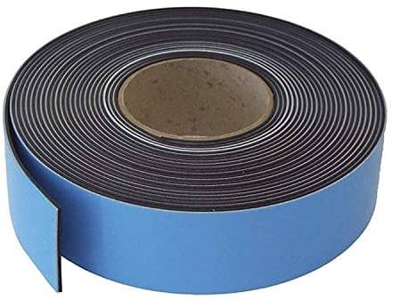 Foam Adhesive Magnetic Self Adhesive Strip Tape, Industrial Quality, For Steel Surfaces, For Factory And Warehouse, Color Blue, H.50mm x W.10m