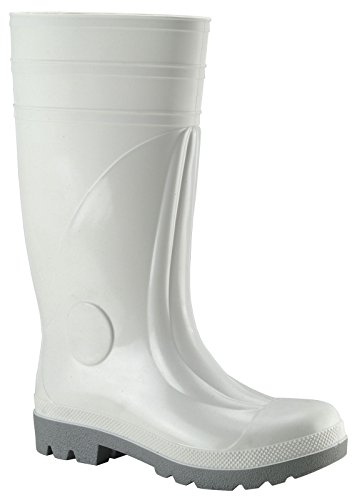 Stivale di sicurezza in PVC bianco S4 con punta in acciaio conforme alla norma EN345, taglia 42, bianco, 42 EU