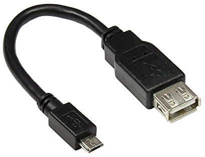 Good Connections® USB 2.0 OTG (On-the-go) Adapterkabel für Smartphones, Tablets und Kameras - Stecker Micro B an Buchse A - USB 2.0 Standard, Datenübertragungsrate bis zu 480 Mbit/s - schwarz, 0,1 m