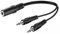 Goobay 50472 Câble Adaptateur Audio Y 3.5mm, 1 x Femelle Stéréo - 2 x Mâle Mono, Noir, 0.2m Longueur de Câble