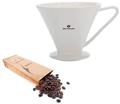 Westmark Porzellan-Kaffeefilter/Filterhalter, Filtergröße 6, Für bis zu 6 Tassen Kaffee, Brasilia, Porzellan, 24492260