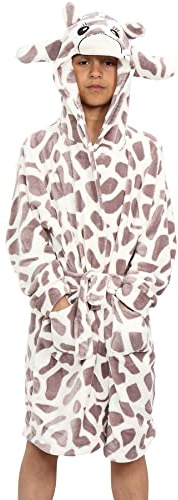 A2Z 4 Kids Unisex Super Soft 3D Animal Detail Bathrobe Dressing - Bathrobe Giraffe 11-12