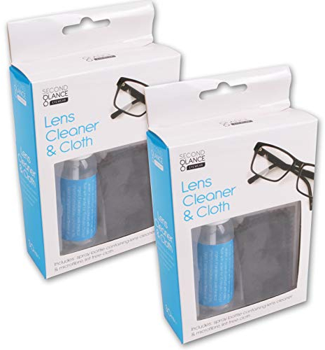 2x Lens Spray Cleaner & Microfiber Cloth Sets - Clean Optical Lenses Camera Glasses Sunglasses