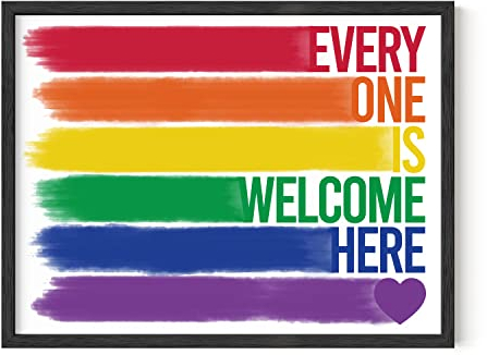 HAUS AND HUES Pride Regenbogen-Wandkunst, dekorative Beschilderung, Papier, LGBTQ+, modern, ungerahmt