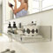 MGKolbe® Mensole bagno plexiglass 30/40/50 cm Porta accessori adesivo senza foratura Si fissa e non si stacca, Organizer cucina Porta spezie tazzine caffe, Medicine Integratori (2Pz. 50 x 10 cm)
