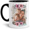 Keramik Tasse - Beste Mama - mit Foto selbst gestalten - Geschenk für die beste Mama, Muttertag, Weihnachten I Personalisiert, Innen & Henkel Schwarz, 300 ml