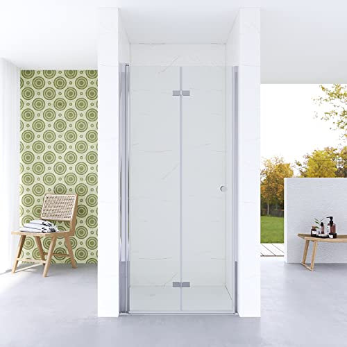 AQUABATOS rahmenlose Duschkabine 120 cm breit 187 cm hoch Duschtür Falttür in Nische Drehfalttür Dusche Nischentür faltbar klappbar aus Sicherheitsglas ESG 5 mm Verstellbereich 119-121,5 cm