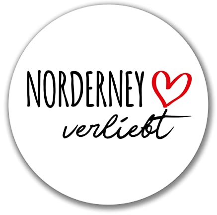 Huuraa Aufkleber Norderney verliebt Geschenk 10cm Sticker Norderney Geschenkidee