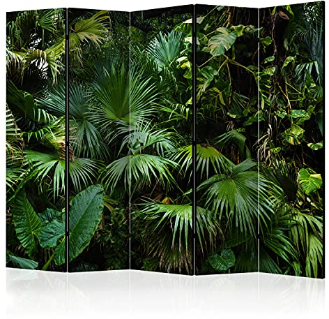murando Akusticher Raumteiler Tropische Blätter Foto Paravent 225x172 cm beidseitig auf Vlies-Leinwand Bedruckt Trennwand Spanische Wand Sichtschutz Raumtrenner Dschungel Monstera p-B-0053-z-c