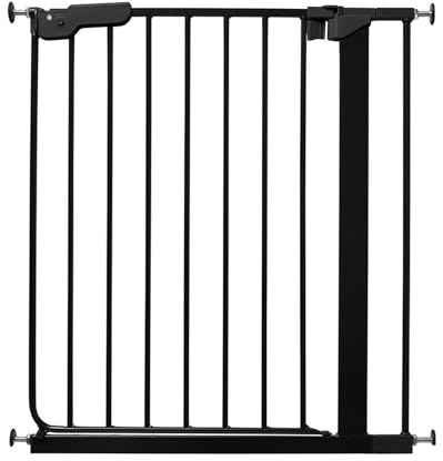Safetots Super Narrow Baby Gate, 66.5cm - 74cm, Black, Child Safety Barrier, Stair Gate for Toddler