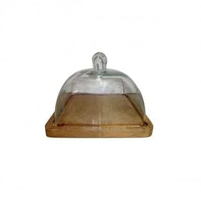 Antic Line Plateau Fromage avec Cloche en Verre carré