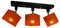 alfalux Deckenlampe Mit 3 Lampenschirmen LED Deckenleuchte Leuchte Lampe Wohnzimmerlampe Schlafzimmerlampe Holz Wohnzimmer Schlafzimmer Deckenleuchten Drehbar Schwenkbar Orange LLS31ORDPR