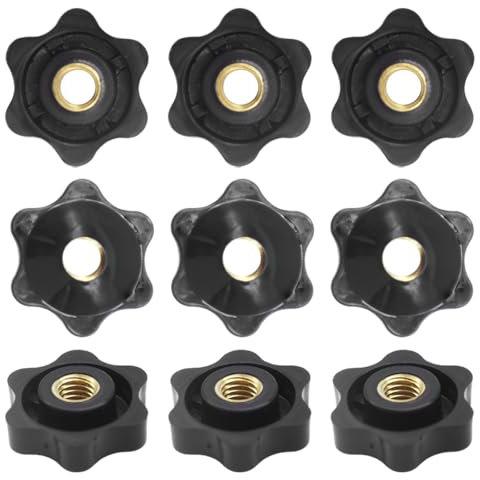 CEEYSEE 10 Pezzi Manopola di Serraggio M8 Dado a Stella,Manopole Filettate,Pomello Femmina,Manopola Zigrinata,bulloni con manopola per Macchine Industriali (MHLM/M8)