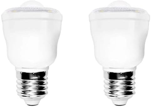 ZFQ 2 Pack Smart PIR Motion Sensor Light Bulbs with E27 Base, 2W Equivalent 30W Incandescent, Cool White 6500K, Auto On/Off Night Lamp for Stairs, Garage, Hallway, Yard, AC 220-240V