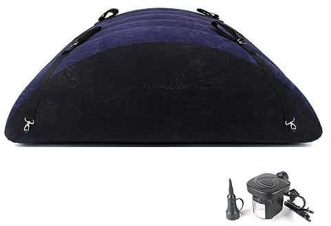 Aufblasbares Sex-Kissen Sofa Kissen Nackenrolle Möbel Luft Bett Handschellen(Kissen+Luftpumpe)