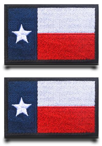 2 Stück US-Staat Texas Flagge Texas Patch Stickerei Taktische Militär Patch,Aufnäher Mit Nylon Airsoft Für Rucksäcke Taktische Kleidung Taschen Abzeichen Stickereibänder Jacke