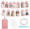 Foto Banner 1. Geburtstag für 1 bis 12 Monate Baby Ersten Geburtstag Fotogirlande Geburtstagsdeko Hängende Wanddekoration Kraftpapier für Jungen Mädchen Party Dekor Erster Heilige Kommunion (Roségold)