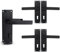 Bwintech 3 Pairs Lever Latch Flat Black Door Handles,Classic Victorian Straight Design,with Key Hole,Ideal for All Types of Wooden Doors,Internal Doors