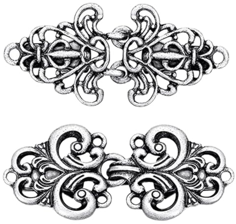 ZILZUFA Vintage Pull Écharpe Clips Rétro Tourbillon Cardigan Cape Pin Antique Cape Clips Celtique Pull Fermeture Robe Chemise Broche Fermoir pour Femmes Filles, 2 Pièce