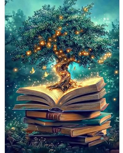 KEYIFA Magischer Baum Malen Nach Zahlen Erwachsene, Malen Nach Zahlen Kits mit Pinseln und Acrylfarben, DIY Ölgemälde Set Malen Basteln Leinwand Bild Erwachsene, Home Deko 30x40cm