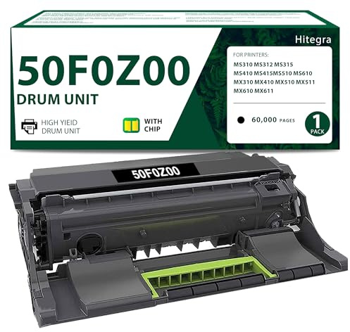 Unità di imaging di ricambio per stampante Lexmark 50F0Z00 per stampante serie MS310 MS312 MS315 MS410 MS415 MS510 MS610 MX310 MX410 MX510 MX511 MX610 MX611 Unità tamburo, 1-Confezione 50F0ZA0 500Z