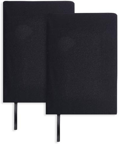 GLOBLELAND 2 pièces Extensible Housses de Livre en Tissu Noir avec Ruban 6X9 Couverture de Protection Lavable pour Livre Jusqu'À 8.5X9.5 Couverture Réglable pour Cahier Bible Agenda Ou Livre