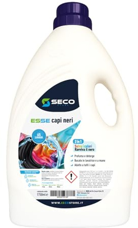 SECOSTORE Detersivo Lavatrice Nero & Scuri 1750ml - 28 lavaggi | Liquido per Capi Neri, Perfetto anche a Mano