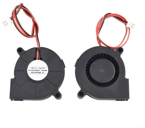 5015 Centrifugal Blower Fan Set (2-Pack), 12V/24V DC Brushless Cooling Fan with Oil Bearing, 47mm Diameter, 6500 RPM, 30 CFM, Silent Operation for H(12V)