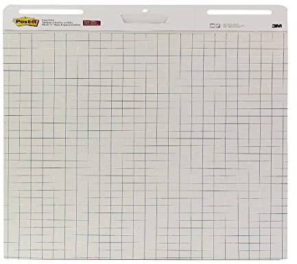 Post-it Super Sticky selbsthaftendes Meeting Chart (Flipchart) Weiß, Raster, 2 Blöcke, 63.5 cm x 76.2 cm, 30 Blatt pro Block