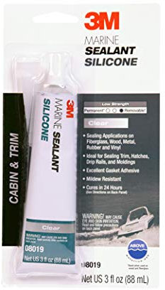 3M 08019 Clear Marine Grade Silicone Sealant Tube - 3 fl. oz. (Pack of 1) by 3M (English Manual)