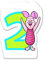 Procos 82914 – Teelicht Zahlwort Winnie The Pooh Anzahl 2, Mehrfarbig