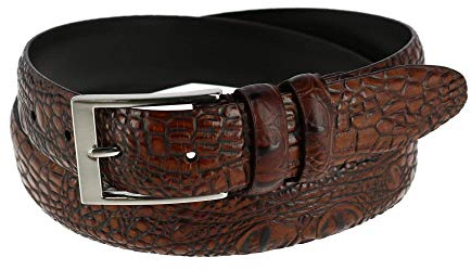 Toneka Men's Big and Tall Hornback Croc Print Belt
